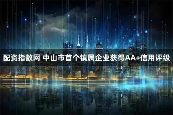 配资指数网 中山市首个镇属企业获得AA+信用评级